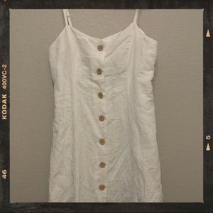 UO Button-down Strappy Linen Dress